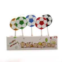 5 pcs popular art cartoon football shape soccer candles